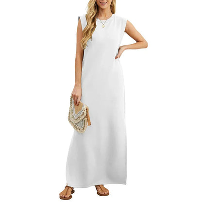 (💗Offre spéciale - 50% de réduction)Robe décontractée sans rides pour femmes avec ourlet fendu