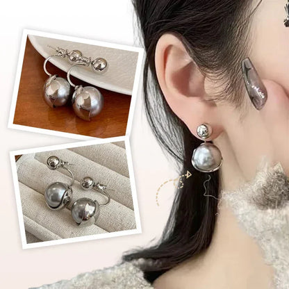 Boucles d'oreilles élégantes en perles grises
